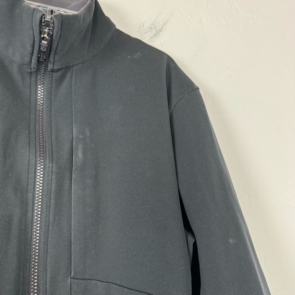 Lululemon Sojourn Track Jacket Coat Solid‎ Black Workout Athletic Full Zip Down - Picture 5 of 11